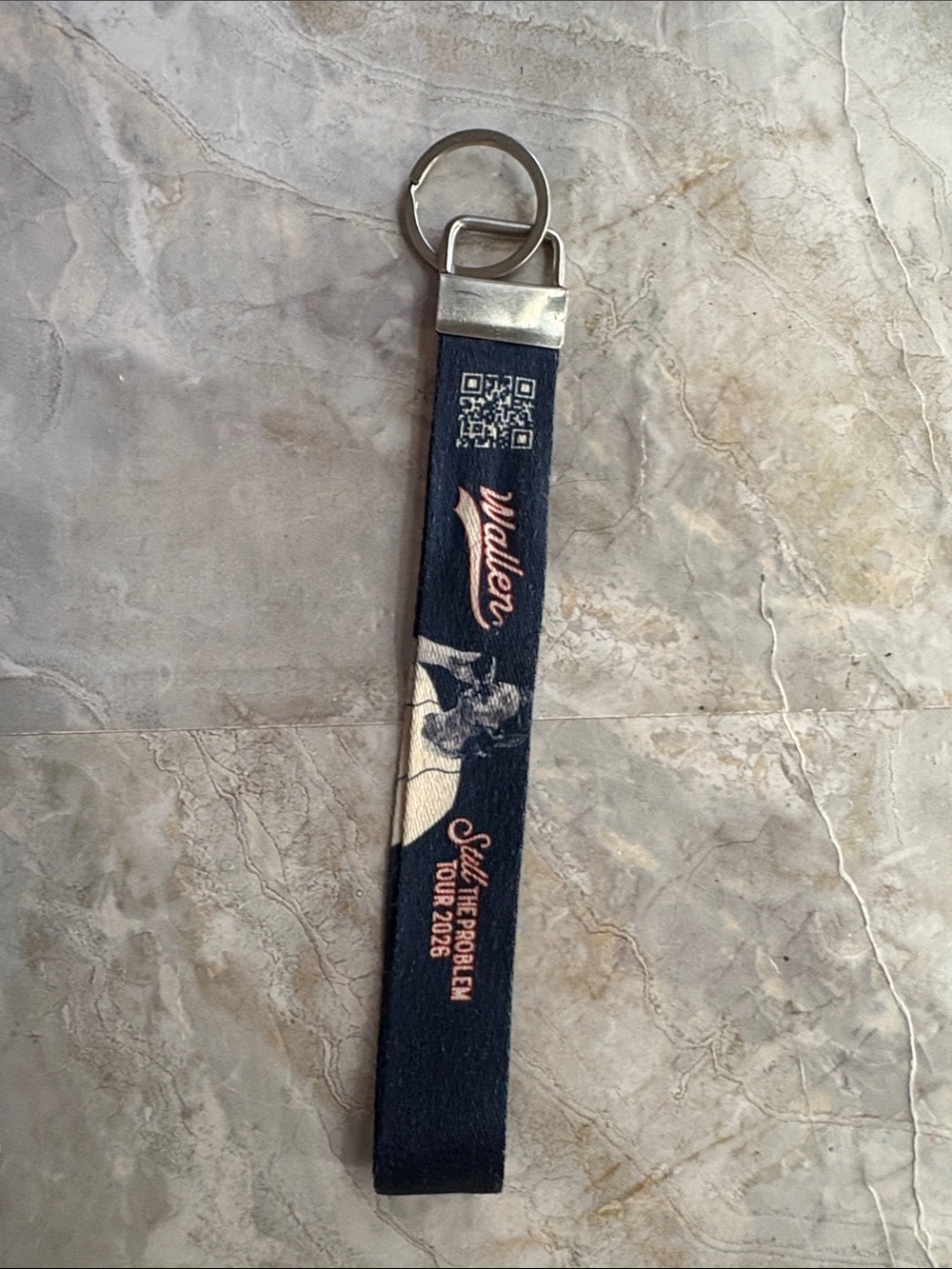 Black Fabric Keyring Wrist Strap